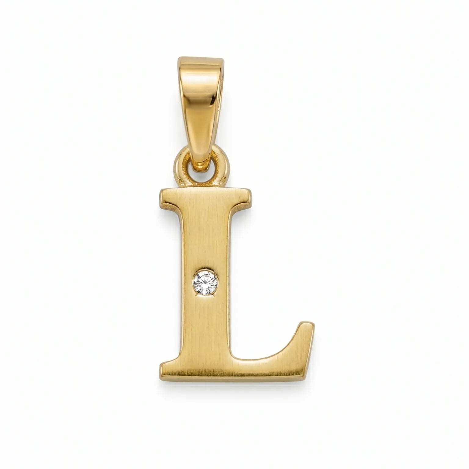 Initial "L" Pendant with Zirconia