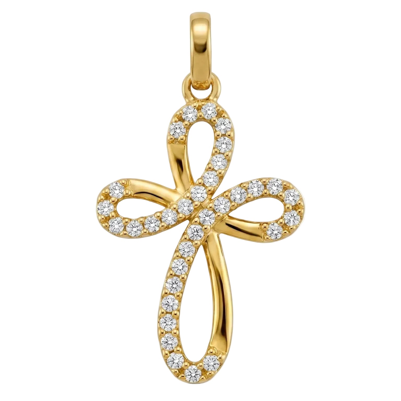Looping Zirconia Cross Pendant