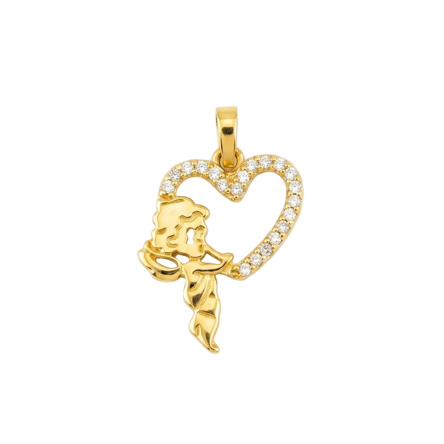 Cupid Open Heart Pendant