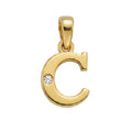 Initial "C" Pendant with Zirconia