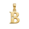 Initial "B" Pendant with Zirconia