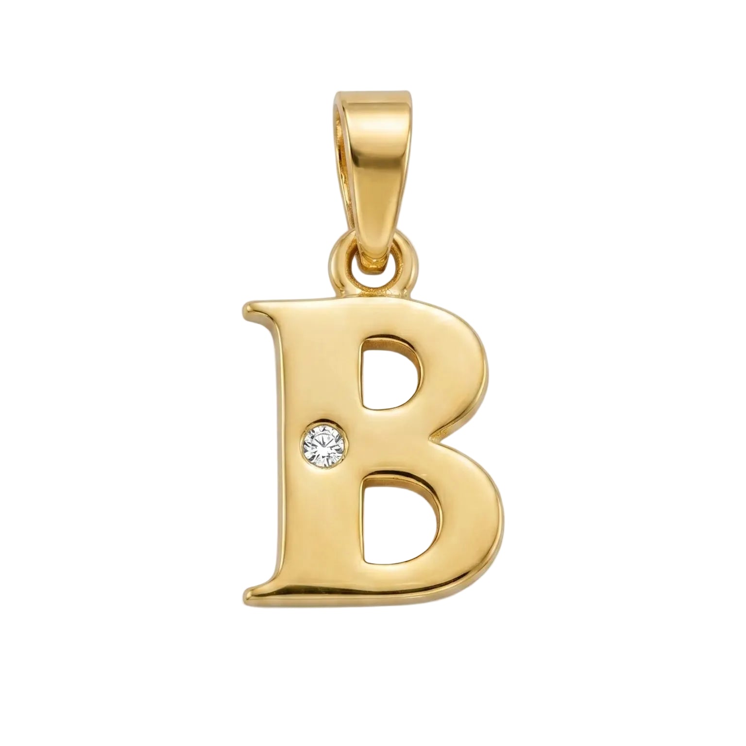 Initial "B" Pendant with Zirconia