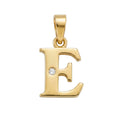 Initial "E" Pendant with Zirconia