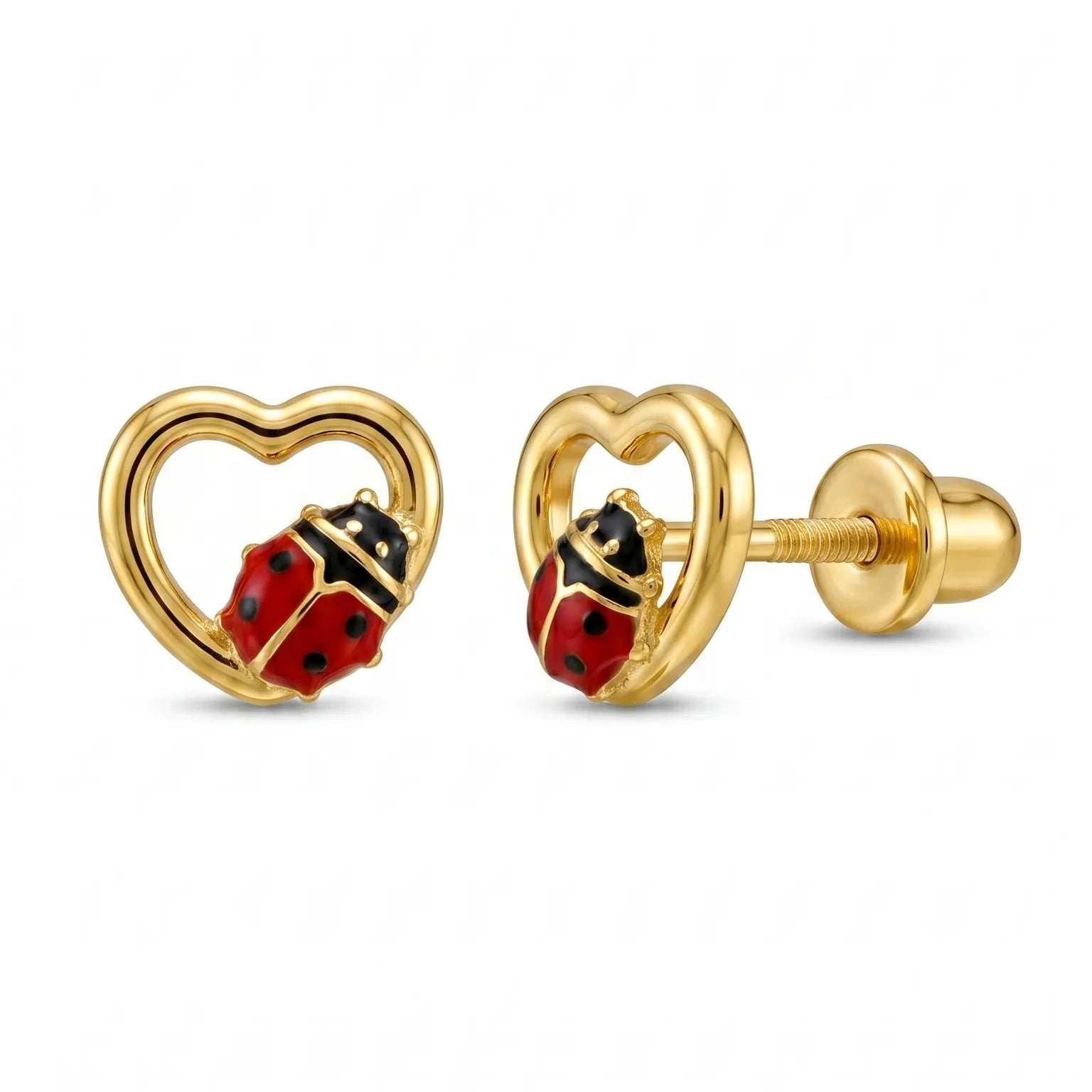 Heart Ladybug Stud