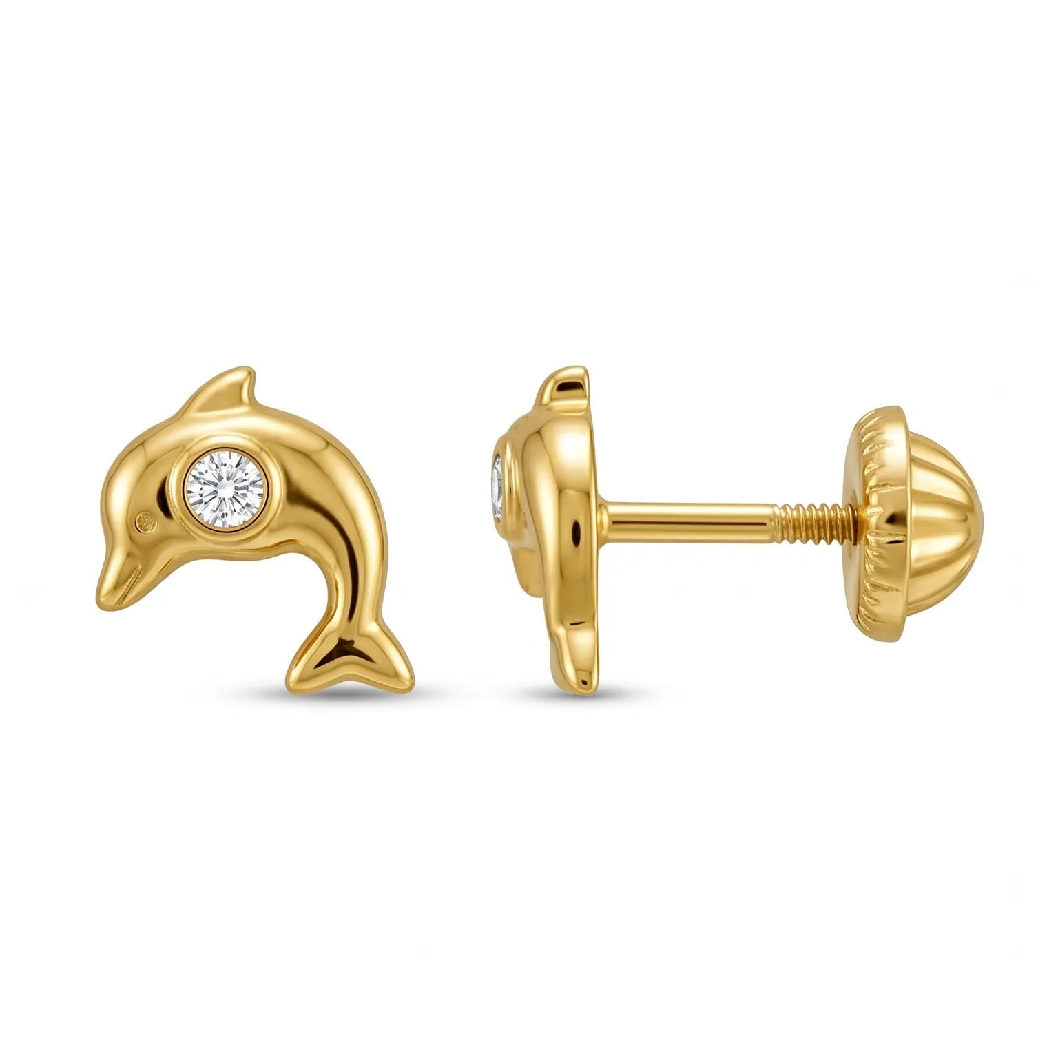 Dolphin Zirconia Stud