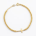 Diamond Bead Cross Bracelet
