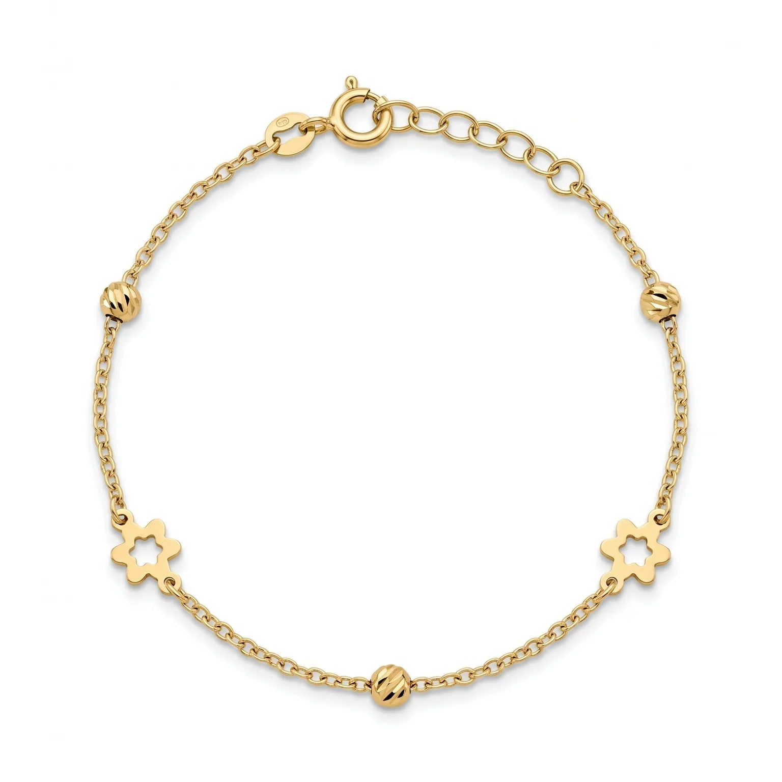 Bead & Star Charm Cable Bracelet