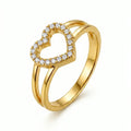 Open Heart Zirconia Ring