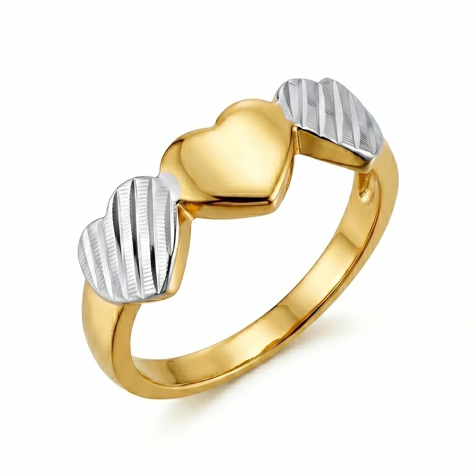 Two-Tone Gold Heart Ring