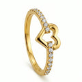Open Heart Side Zirconia Ring
