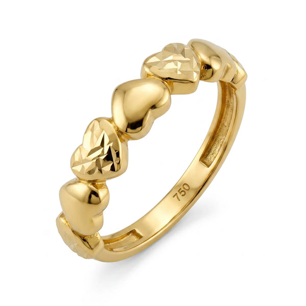 Diamond-Cut Multi-Heart Ring