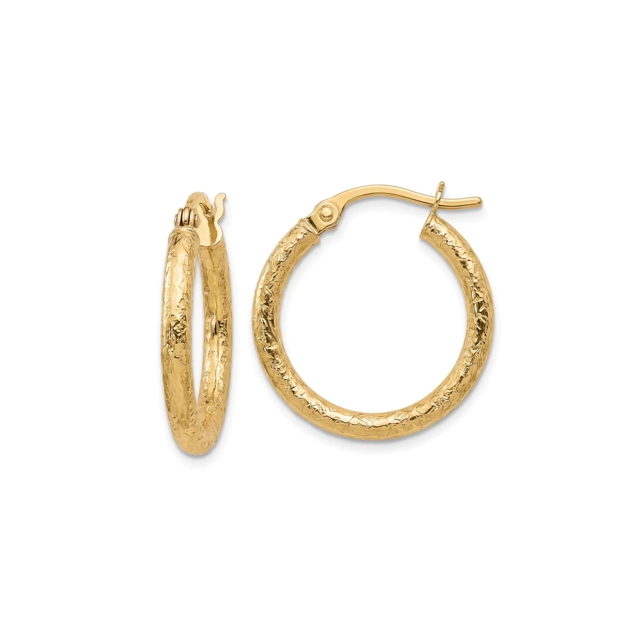 Textured Medium Hoop Earrings