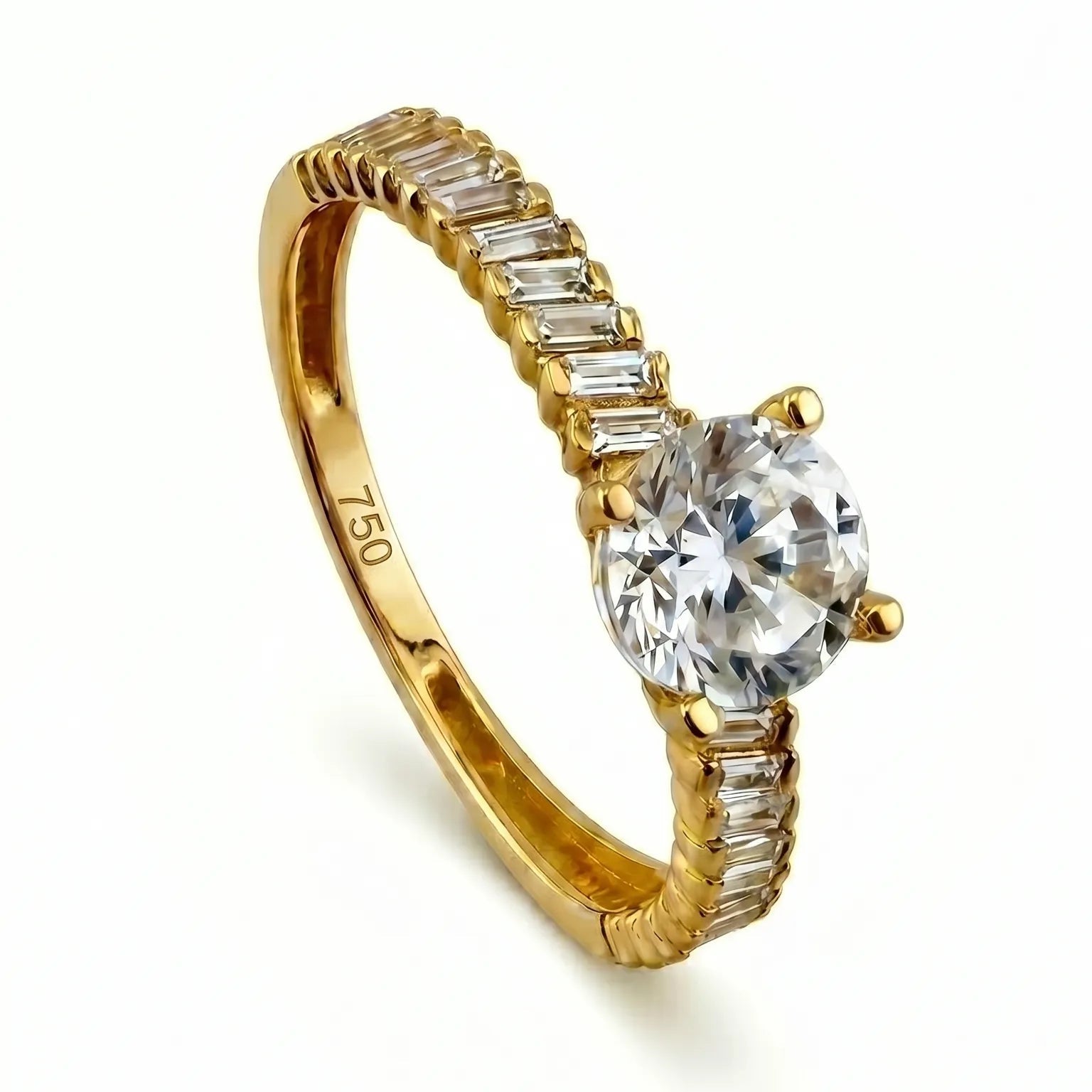 Zirconia Ring with Side Stones