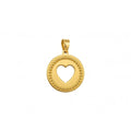 Open Heart Beaded Disc Pendant