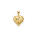 Diamond-Cut Puffed Heart Pendant