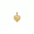 Diamond-Cut Puffed Heart Pendant