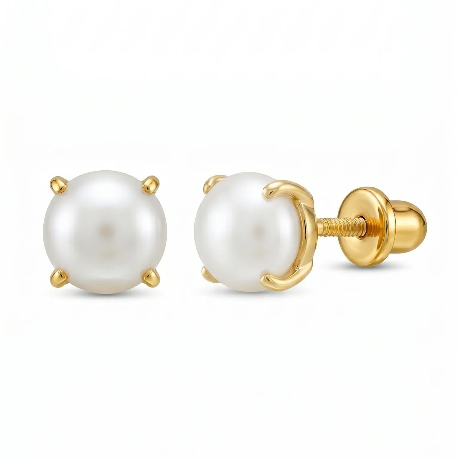Round Pearl Stud
