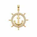Ship Wheel and Anchor Pendant