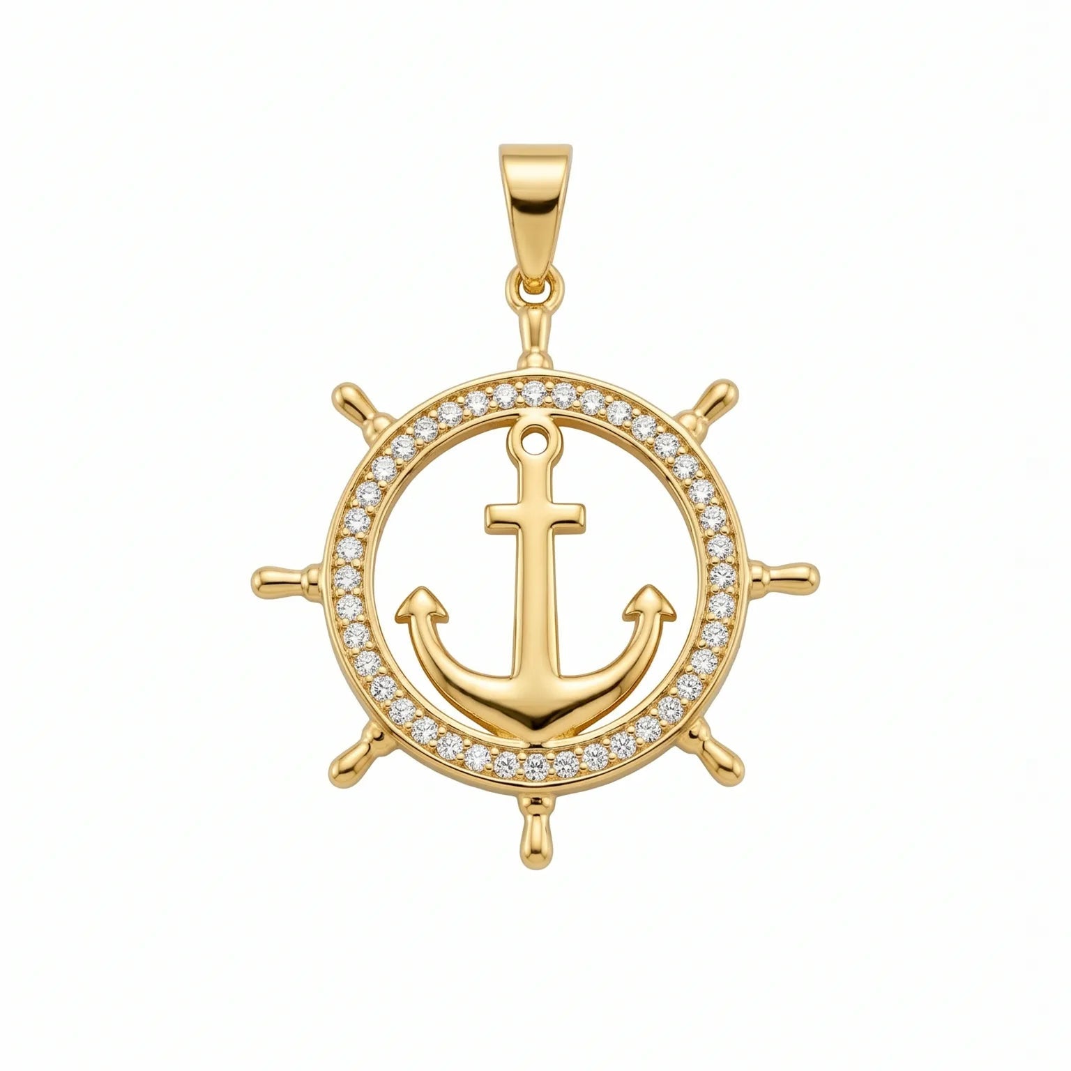 Ship Wheel and Anchor Pendant