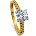 2-Tone Gold Zirconia Ring
