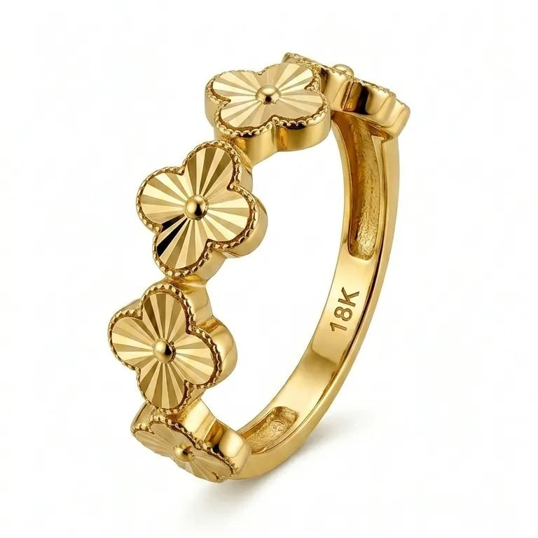 Textured Multi-Clover Ring