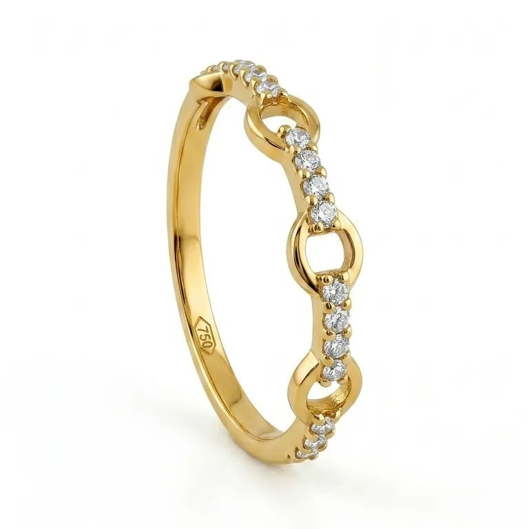 Zirconia Chain Link Ring
