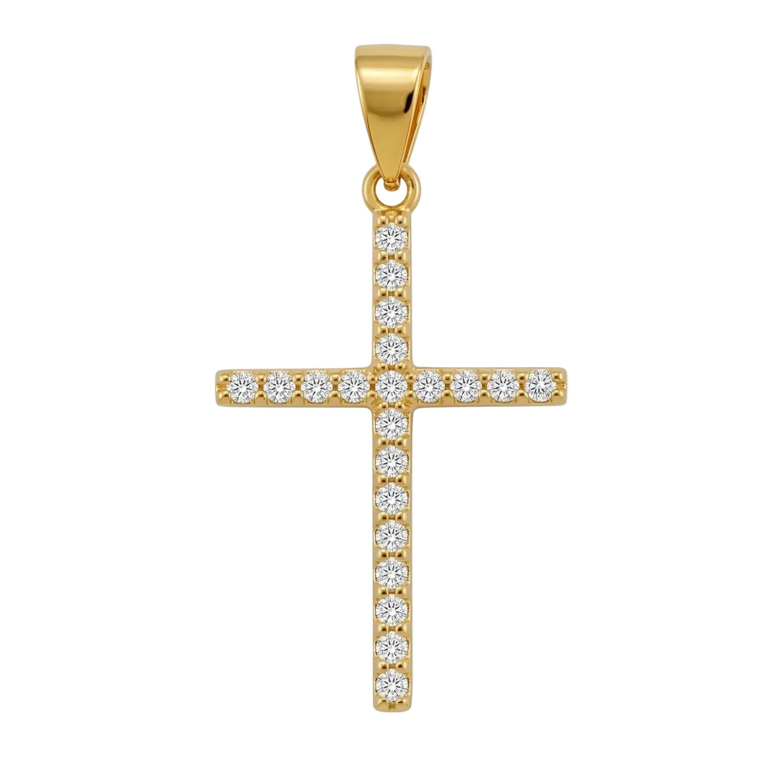 Single Row Zirconia Cross Pendant