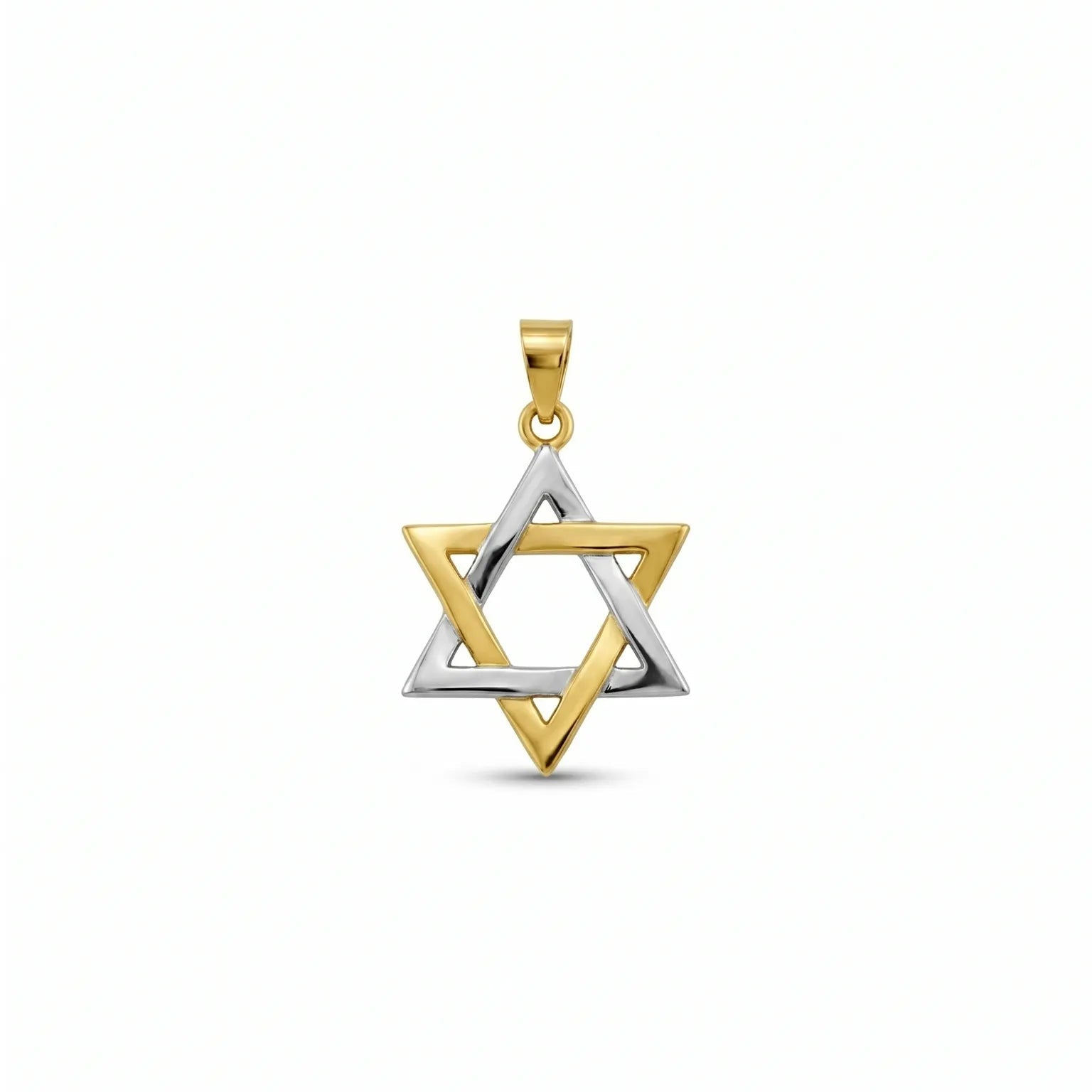 2-Tone Gold Star of David Pendant