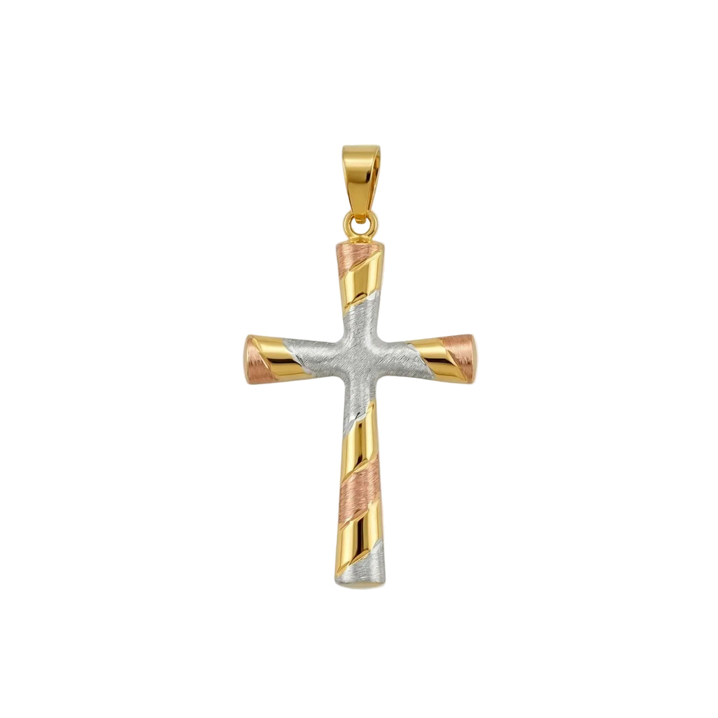 Tricolor gold reversible pendant