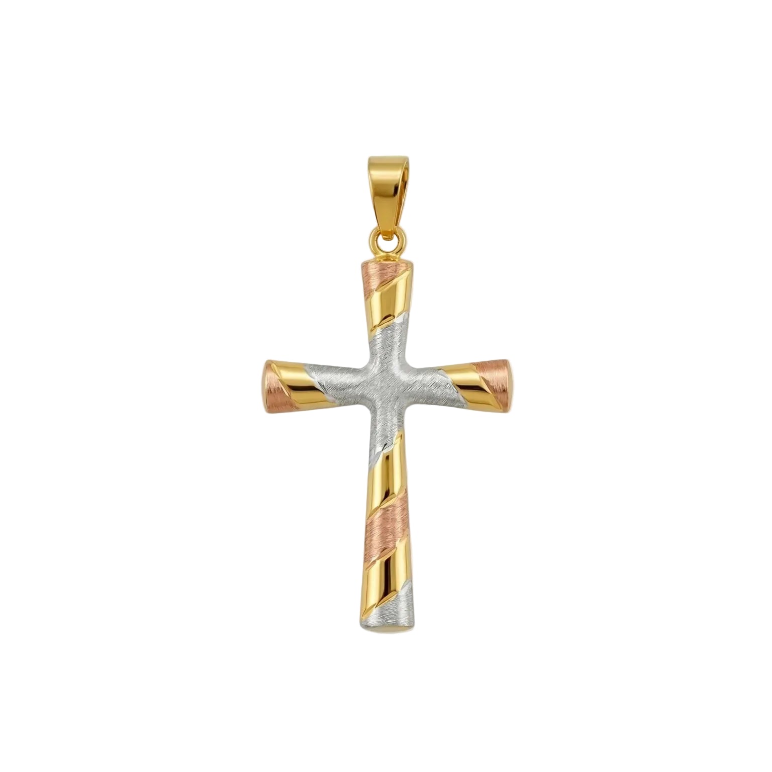 Tricolor gold reversible pendant