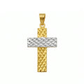 Two-Tone Diamond Cut Cross Pendant