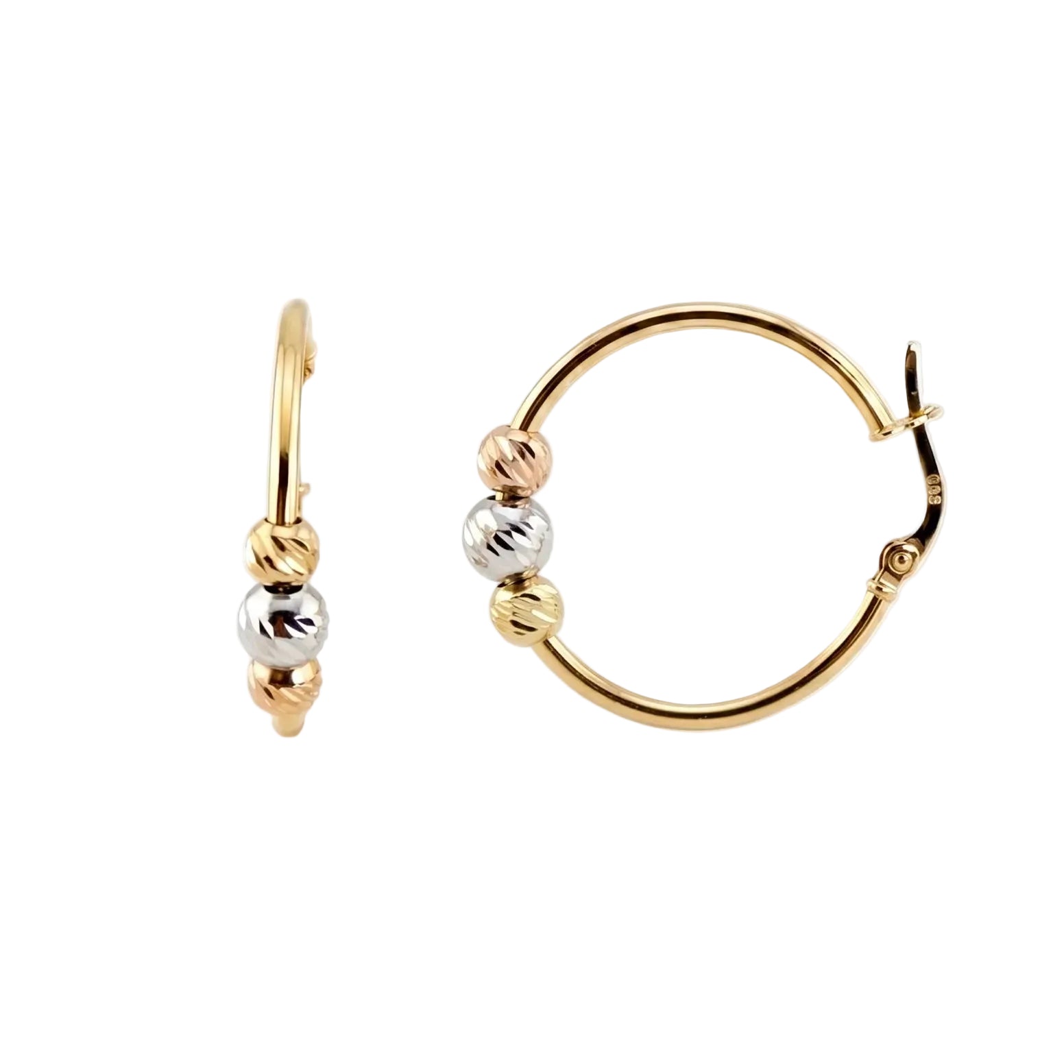 Three-tone Gold Hoops