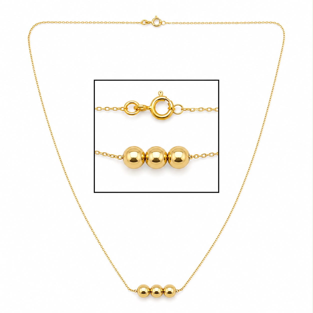 Three Bead Necklace