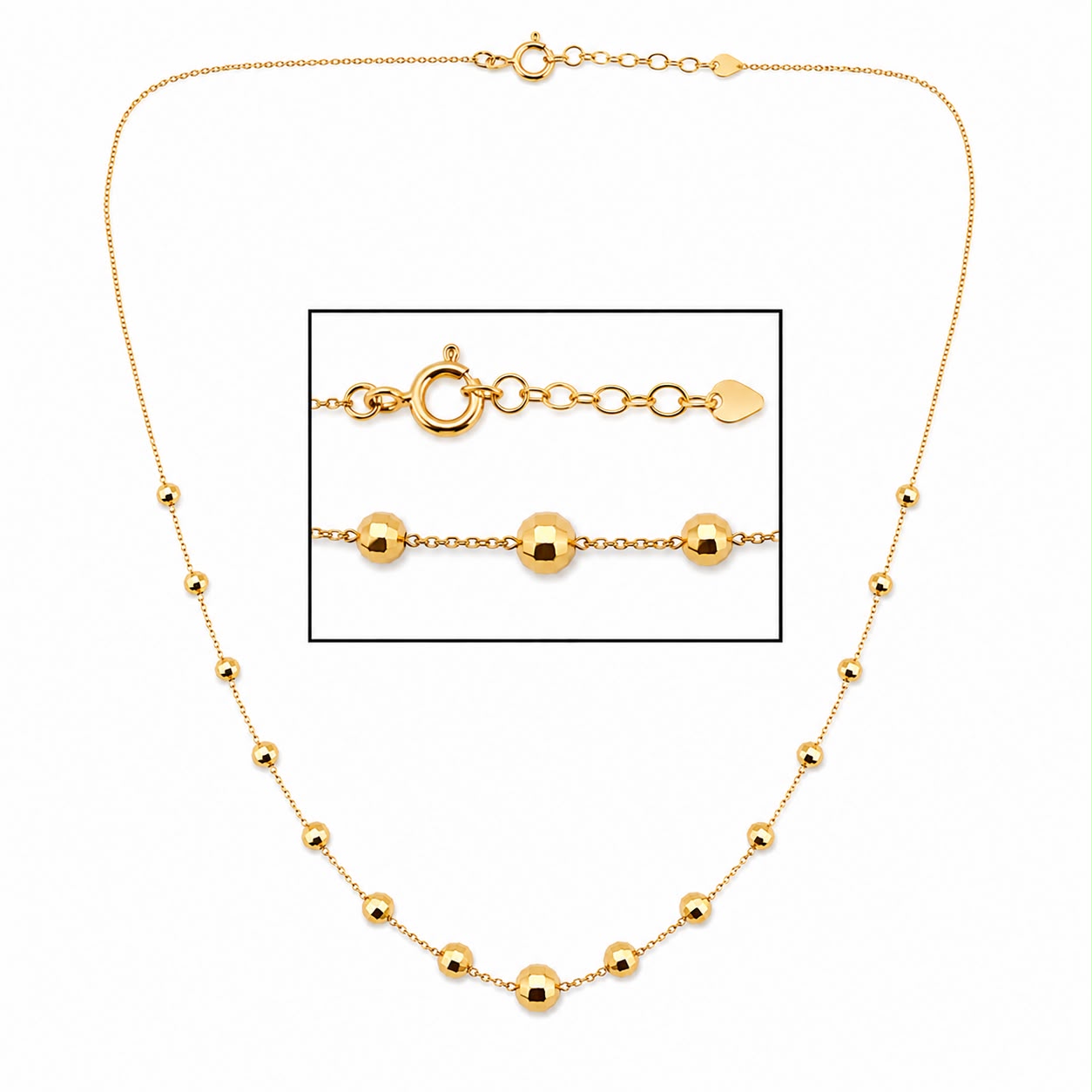 Diamond-Cut Ball Necklace